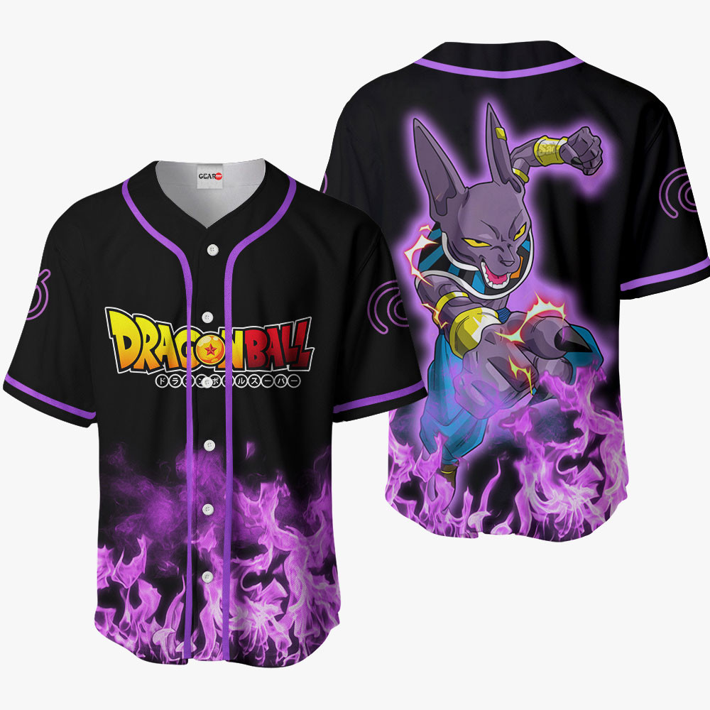 Beerus Baseball Jersey Shirts Custom Dragon Ball Anime OT2102