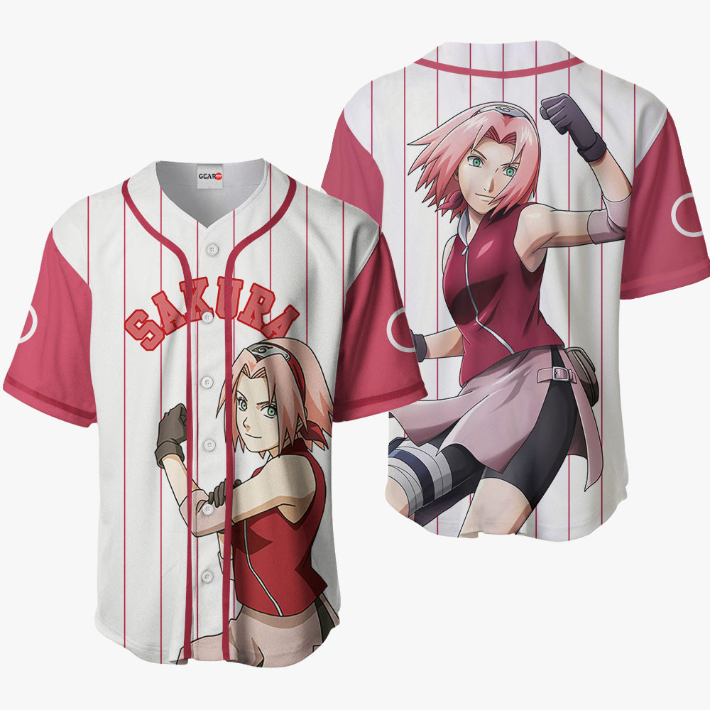 Sakura Haruno Baseball Jersey Shirts Custom Anime For Fans OT2102