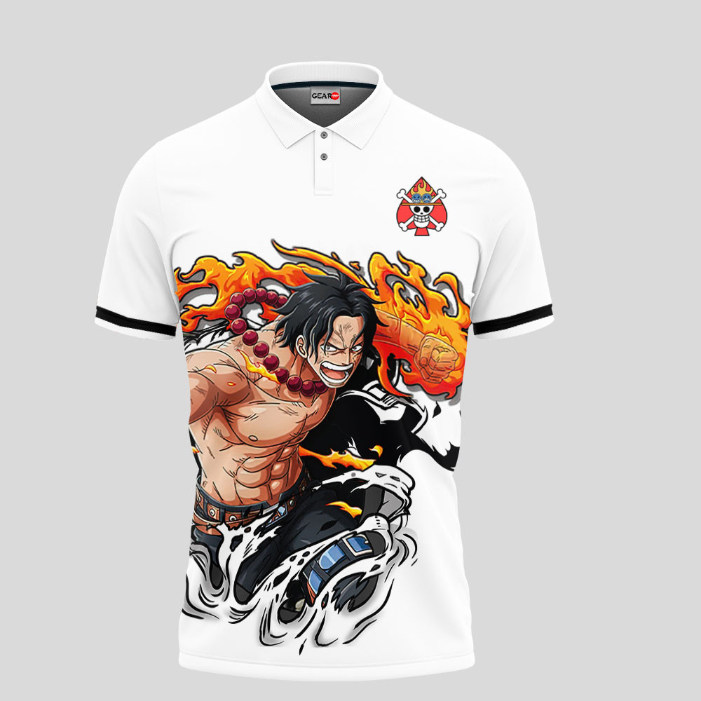 Portgas D Ace Polo Shirt Custom Anime One Piece For Fans OT2102