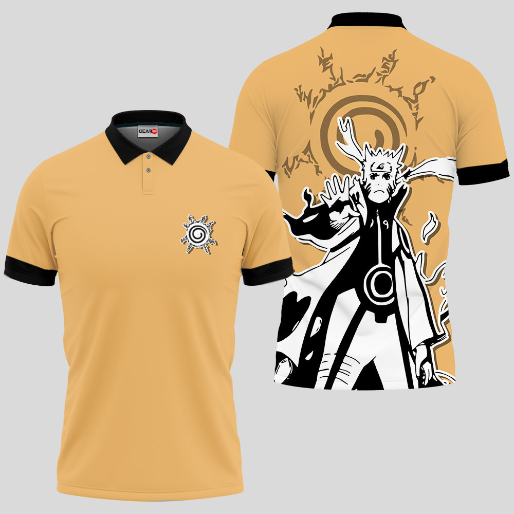 Naruto Uzumaki Bijuu Polo Shirts Custom Manga Anime OT2102