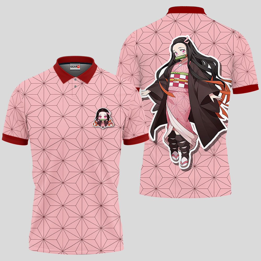 Nezuko Polo Shirts Kimetsu Custom Anime OT2102