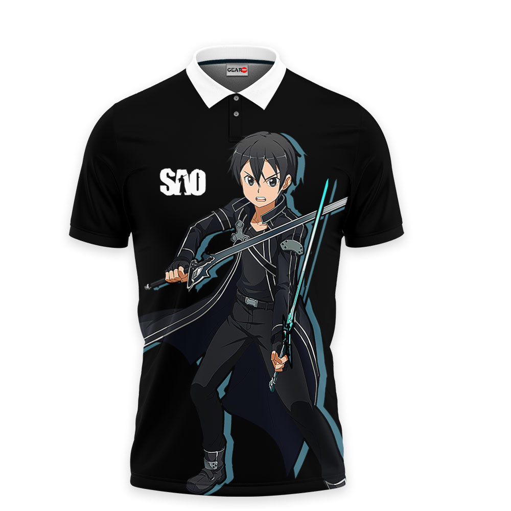 Kirito Polo Shirts Sword Art Online Custom Anime OT2102