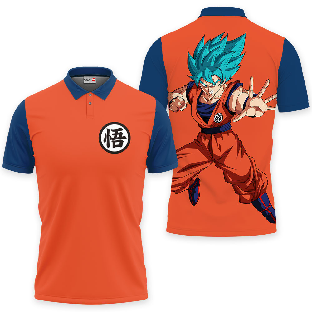 Goku Blue Polo Shirts Dragon Ball Custom Anime OT2102