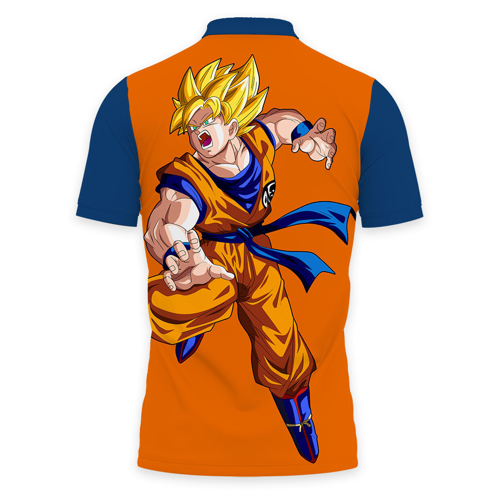 Goku Super Saiyan Polo Shirts Dragon Ball Custom Anime OT2102