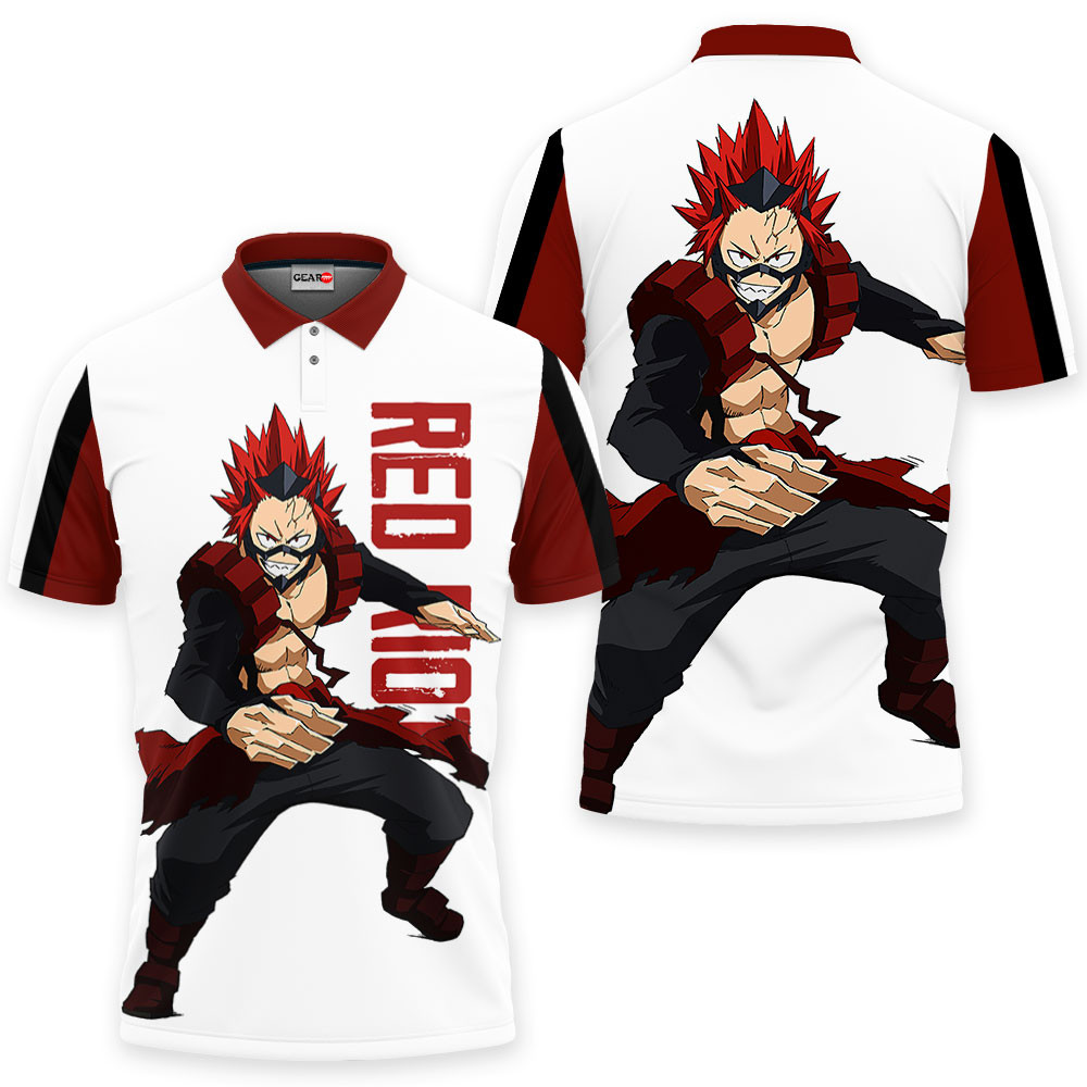 Red Riot Polo Shirts My Hero Academia Custom Anime OT2102