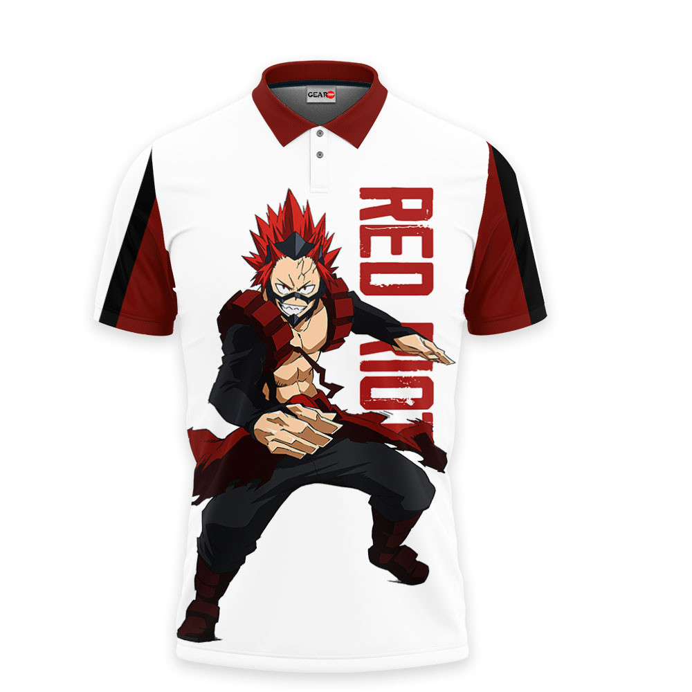 Red Riot Polo Shirts My Hero Academia Custom Anime OT2102