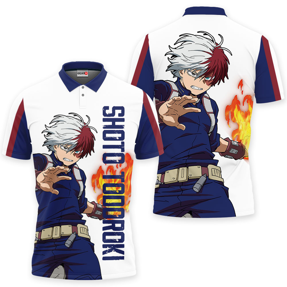 Shoto Todoroki Polo Shirts My Hero Academia Custom Anime OT2102