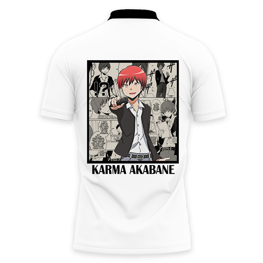 Karma Akabane Polo Shirts Assassination Classroom Custom Anime OT2102