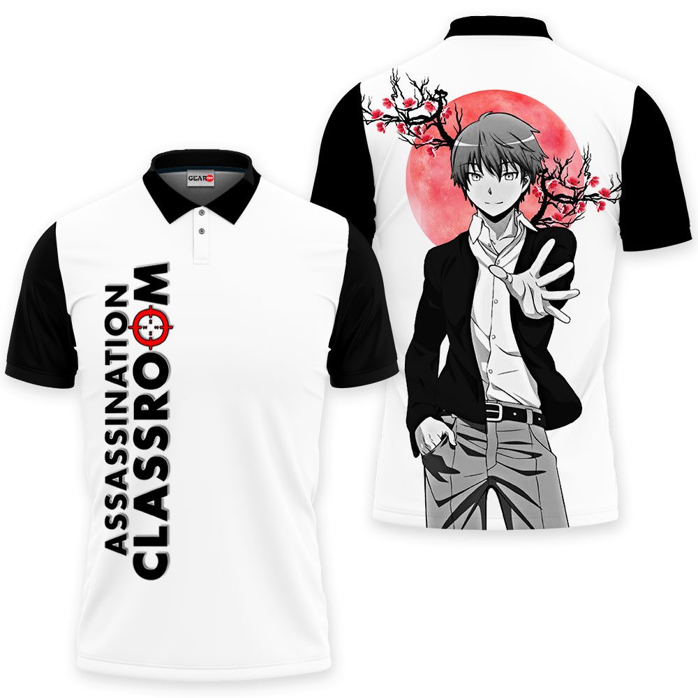 Karma Akabane Polo Shirts Assassination Classroom Custom Anime Merch Japan Syle OT2102