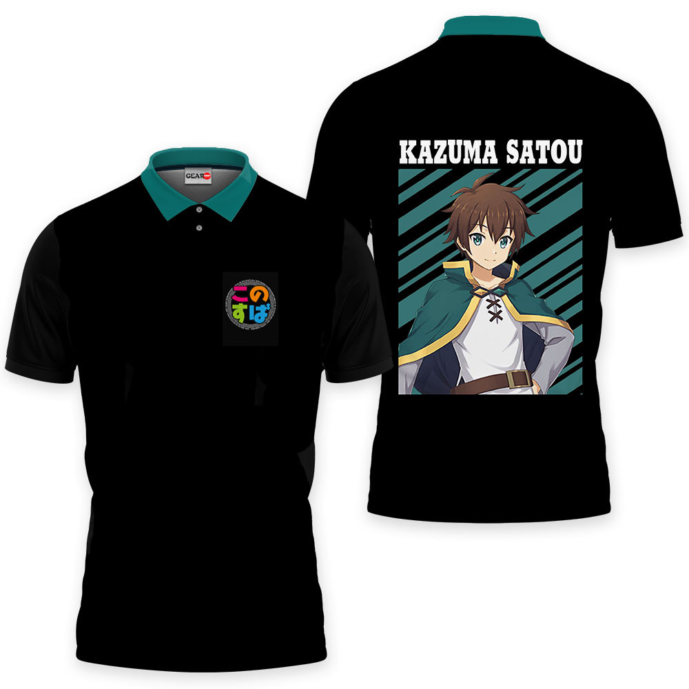Kazuma Satou Polo Shirts KonoSuba Custom Anime For Fans OT2102