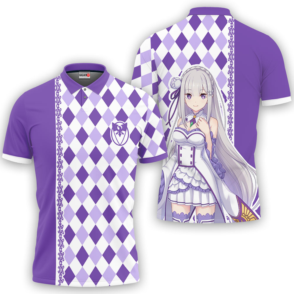 Emilie Polo Shirts Re:Zero Custom Anime OT2102