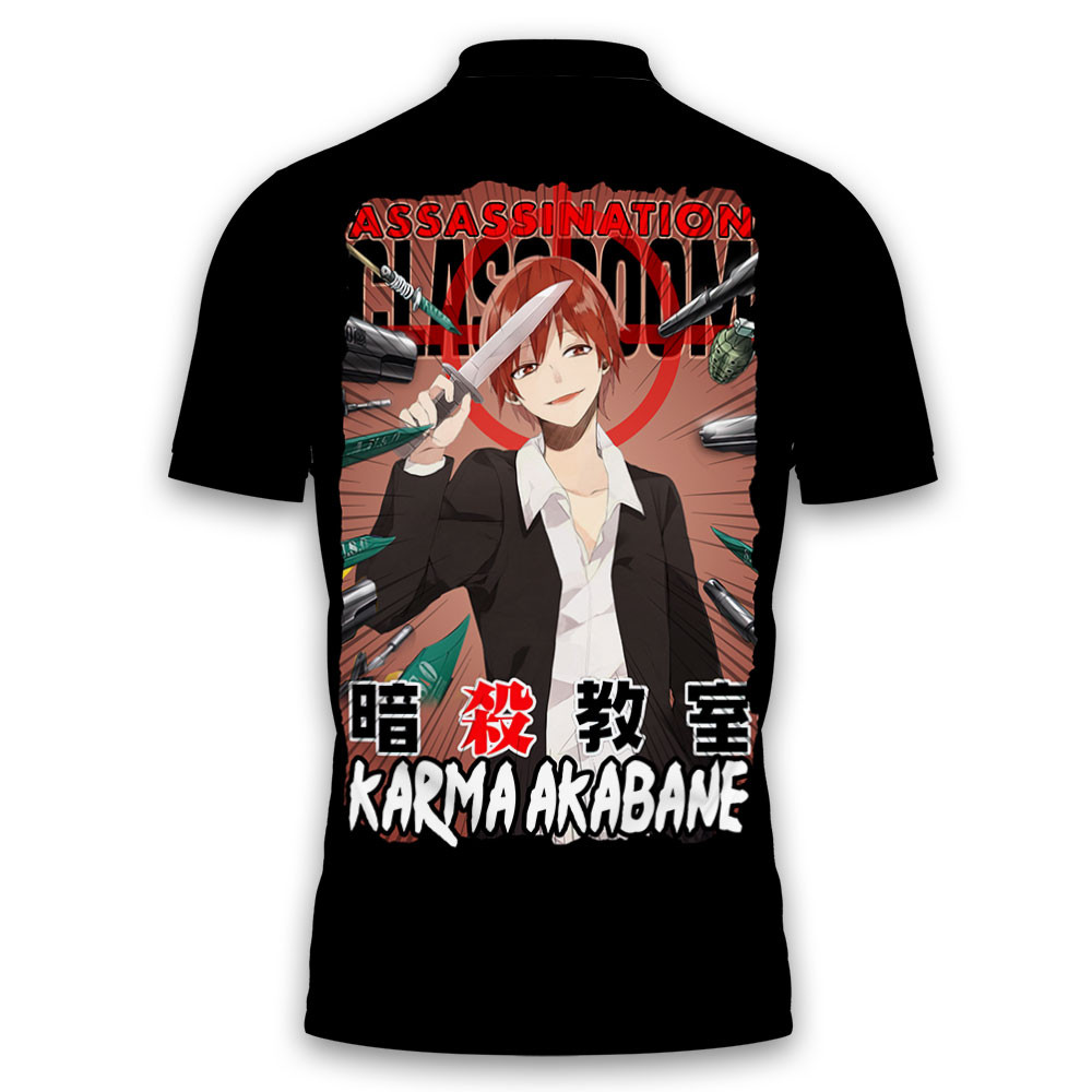 Karma Akabane Polo Shirts Custom Assassination Classroom Anime OT2102