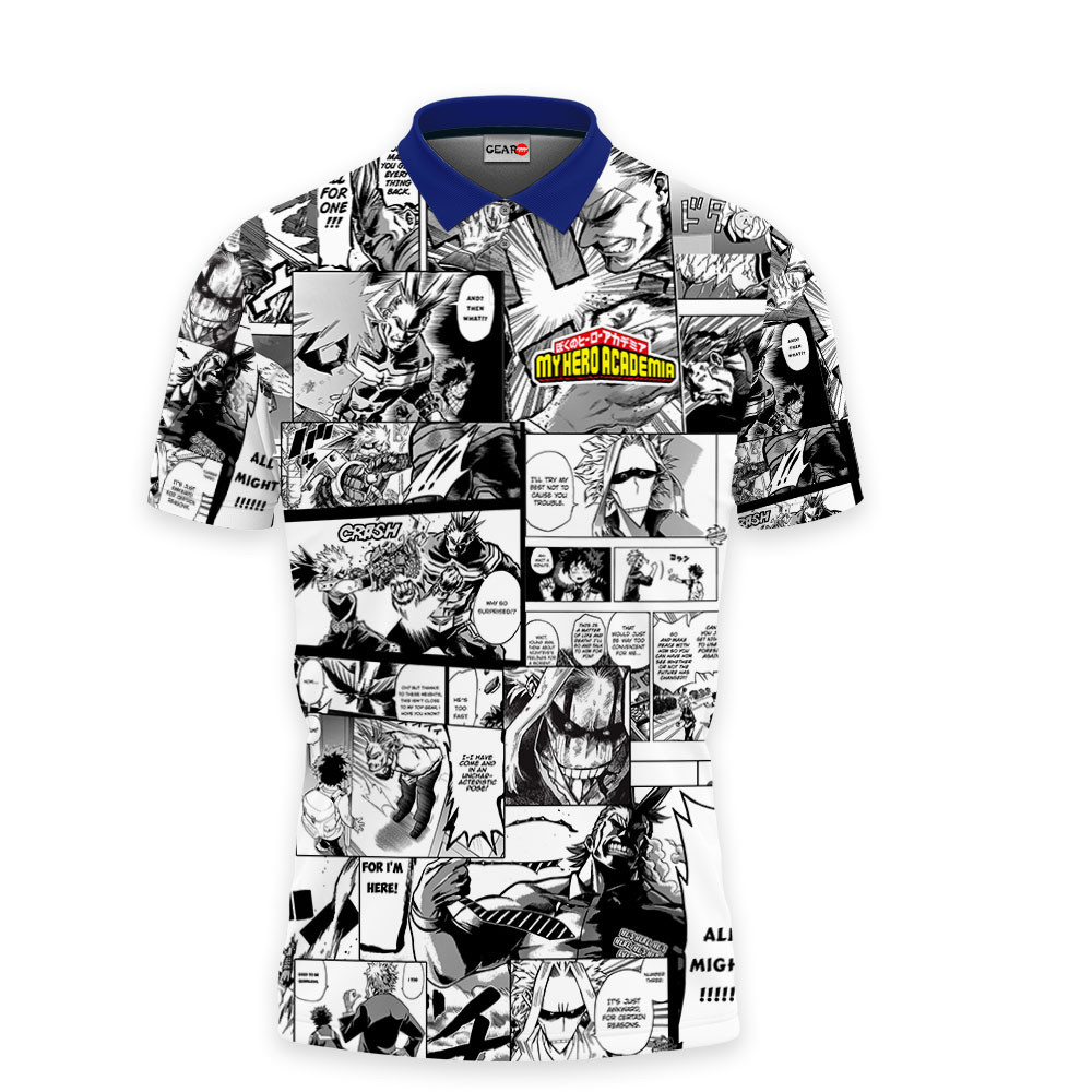 All Might Polo Shirts My Hero Academia Custom Manga Anime OT2102