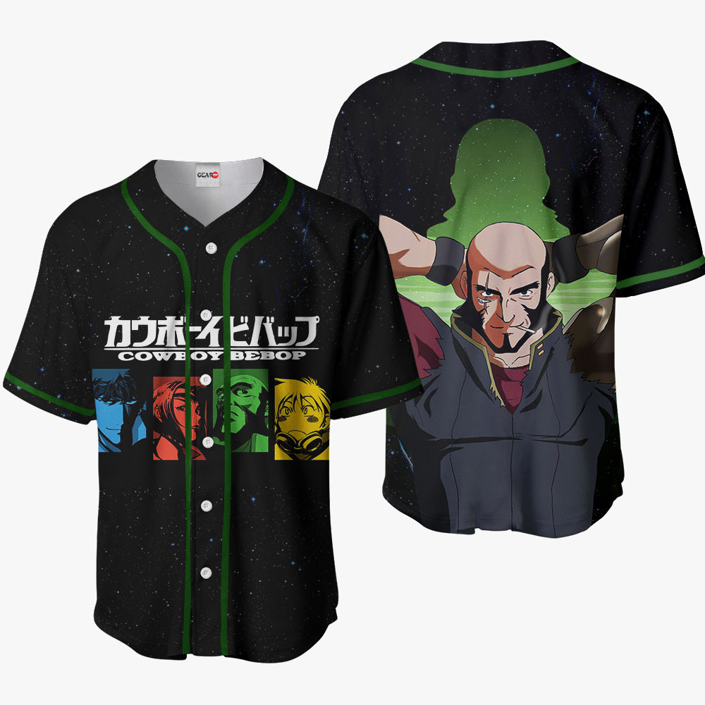 Cowboy Bebop Jet Black Baseball Jersey Shirts Custom Anime Merch Clothes HA0601 OT2102