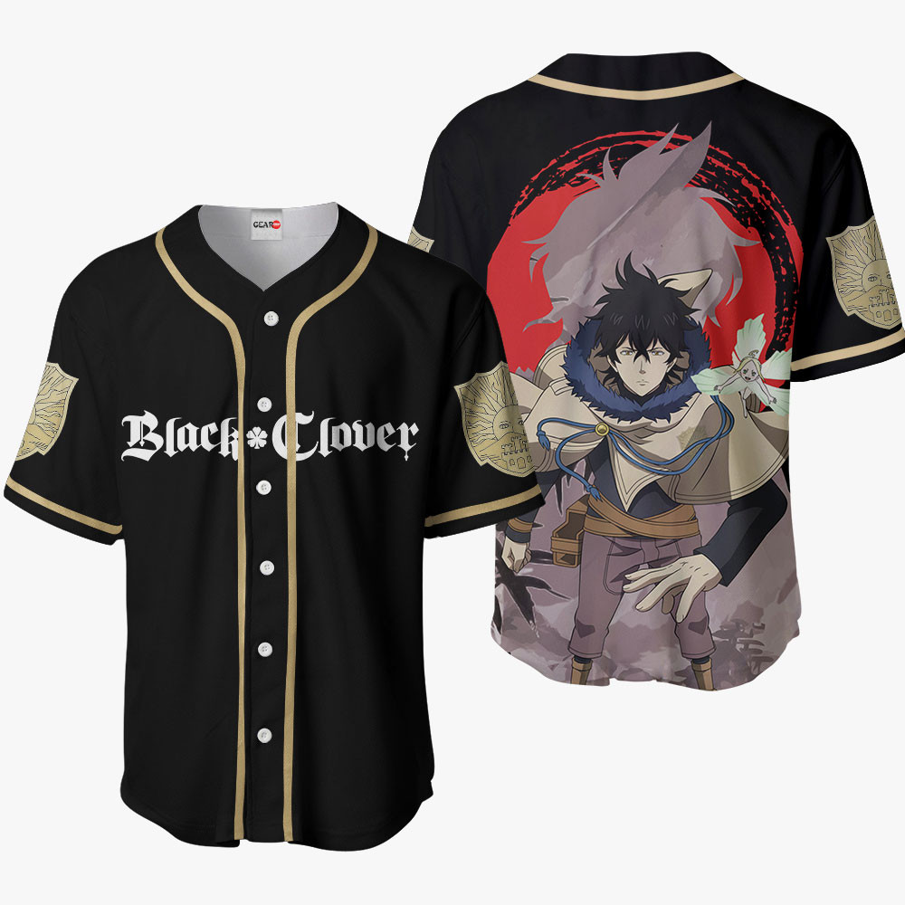 Black Clover Yuno Grinberryall Baseball Jersey Shirts Custom Anime Merch Clothes HA0601 OT2102